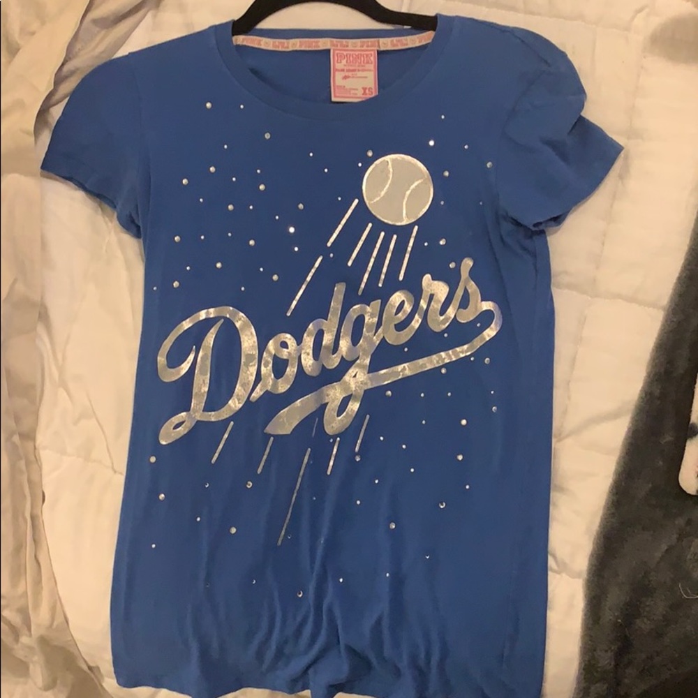 Victoria’s Secret Pink Dodgers Rhinestone Shirt XS